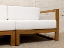 Load image into Gallery viewer, Modern Outdoor Wood Frame Sectional Sofa with White Cushions
