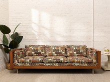 Load image into Gallery viewer, Vintage Mid-Century Sofa with Tiki Fabric

