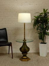Load image into Gallery viewer, Vintage Hollywood Regency Floor Lamp with Integrated Glass Table
