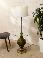 Load image into Gallery viewer, Vintage Hollywood Regency Floor Lamp with Integrated Glass Table
