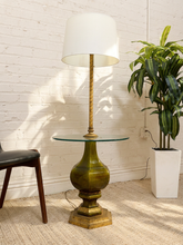 Load image into Gallery viewer, Vintage Hollywood Regency Floor Lamp with Integrated Glass Table
