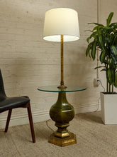 Load image into Gallery viewer, Vintage Hollywood Regency Floor Lamp with Integrated Glass Table
