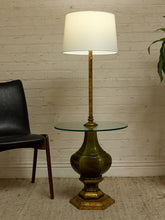 Load image into Gallery viewer, Vintage Hollywood Regency Floor Lamp with Integrated Glass Table
