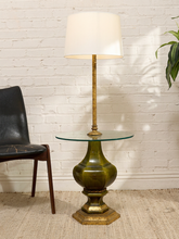 Load image into Gallery viewer, Vintage Hollywood Regency Floor Lamp with Integrated Glass Table
