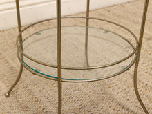Load image into Gallery viewer, Vintage Three-Tier Metal &amp; Glass Round Side Table
