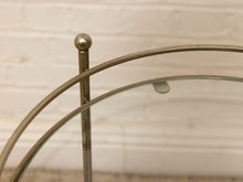 Load image into Gallery viewer, Vintage Three-Tier Metal &amp; Glass Round Side Table
