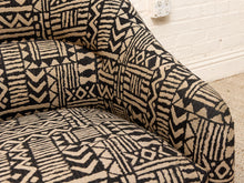 Load image into Gallery viewer, Vintage Postmodern Geometric Club Chair in Black &amp; Tan

