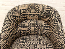 Load image into Gallery viewer, Vintage Postmodern Geometric Club Chair in Black &amp; Tan
