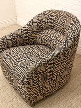 Load image into Gallery viewer, Vintage Postmodern Geometric Club Chair in Black &amp; Tan
