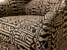 Load image into Gallery viewer, Vintage Postmodern Geometric Club Chair in Black &amp; Tan
