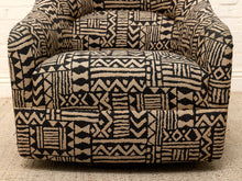 Load image into Gallery viewer, Vintage Postmodern Geometric Club Chair in Black &amp; Tan
