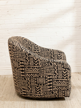Load image into Gallery viewer, Vintage Postmodern Geometric Club Chair in Black &amp; Tan
