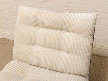 Load image into Gallery viewer, 70s Style Chrome Lounge Chair in White Corduroy
