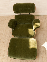 Load image into Gallery viewer, Iconic Olive Green Velvet Lounge Chair &amp; Ottoman
