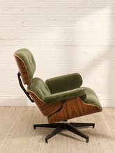 Load image into Gallery viewer, Iconic Olive Green Velvet Lounge Chair &amp; Ottoman
