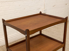 Load image into Gallery viewer, Vintage Mid-Century Modern Two-Tier Wood Bar Cart
