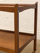 Load image into Gallery viewer, Vintage Mid-Century Modern Two-Tier Wood Bar Cart
