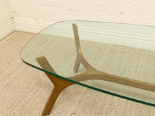 Load image into Gallery viewer, Mid-Century Style Sculptural Brass &amp; Glass Coffee Table
