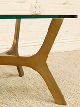 Load image into Gallery viewer, Mid-Century Style Sculptural Brass &amp; Glass Coffee Table
