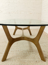 Load image into Gallery viewer, Mid-Century Style Sculptural Brass &amp; Glass Coffee Table
