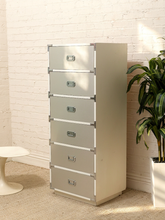Load image into Gallery viewer, Mod Space Age Six-Drawer Metal Highboy Dresser
