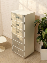 Load image into Gallery viewer, Mod Space Age Six-Drawer Metal Highboy Dresser

