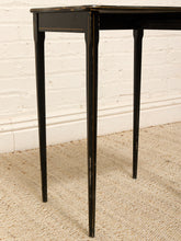 Load image into Gallery viewer, Vintage Chinoiserie Black Lacquer Side Table with Hand-Painted Asian Scene
