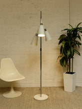 Load image into Gallery viewer, Vintage Mid-Century Three-Light Floor Lamp with Adjustable Cone Shades
