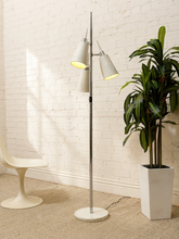 Load image into Gallery viewer, Vintage Mid-Century Three-Light Floor Lamp with Adjustable Cone Shades

