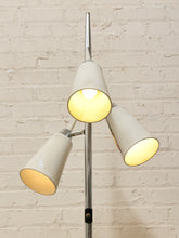 Load image into Gallery viewer, Vintage Mid-Century Three-Light Floor Lamp with Adjustable Cone Shades
