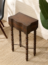 Load image into Gallery viewer, Vintage Spanish Revival Sewing Side Table with Barley Twist Legs
