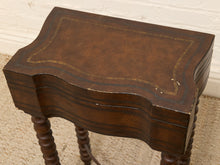 Load image into Gallery viewer, Vintage Spanish Revival Sewing Side Table with Barley Twist Legs
