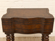 Load image into Gallery viewer, Vintage Spanish Revival Sewing Side Table with Barley Twist Legs
