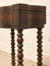 Load image into Gallery viewer, Vintage Spanish Revival Sewing Side Table with Barley Twist Legs
