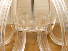 Load image into Gallery viewer, Sculptural Glass Loop Table Lamp with Clear Curved Base and Linen Shade

