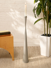 Load image into Gallery viewer, Hourglass Sculptural Floor Candle Holder in Taupe Gray
