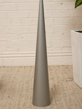 Load image into Gallery viewer, Hourglass Sculptural Floor Candle Holder in Taupe Gray

