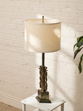 Load image into Gallery viewer, Pair of Brutalist Steel Table Lamps with Sculptural Geometric Bases
