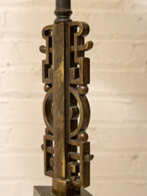 Load image into Gallery viewer, Pair of Brutalist Steel Table Lamps with Sculptural Geometric Bases
