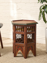 Load image into Gallery viewer, Vintage Moroccan Hand-Painted Hexagonal Side Table
