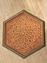 Load image into Gallery viewer, Vintage Moroccan Hand-Painted Hexagonal Side Table
