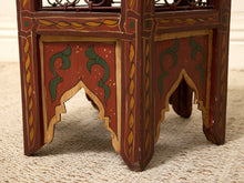 Load image into Gallery viewer, Vintage Moroccan Hand-Painted Hexagonal Side Table
