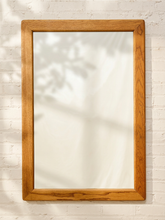 Load image into Gallery viewer, Vintage Mid-Century Modern Oak Rectangular Wall Mirror
