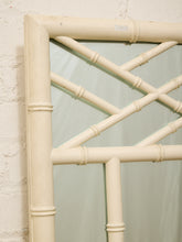 Load image into Gallery viewer, Vintage Hollywood Regency Faux Bamboo White Wall Mirror
