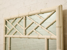 Load image into Gallery viewer, Vintage Hollywood Regency Faux Bamboo White Wall Mirror
