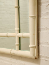 Load image into Gallery viewer, Vintage Hollywood Regency Faux Bamboo White Wall Mirror

