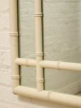 Load image into Gallery viewer, Vintage Hollywood Regency Faux Bamboo White Wall Mirror

