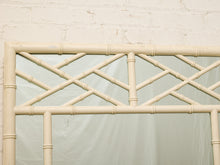 Load image into Gallery viewer, Vintage Hollywood Regency Faux Bamboo White Wall Mirror
