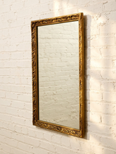 Load image into Gallery viewer, Large Vintage Gold Giltwood Rectangular Wall Mirror
