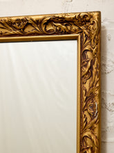Load image into Gallery viewer, Large Vintage Gold Giltwood Rectangular Wall Mirror
